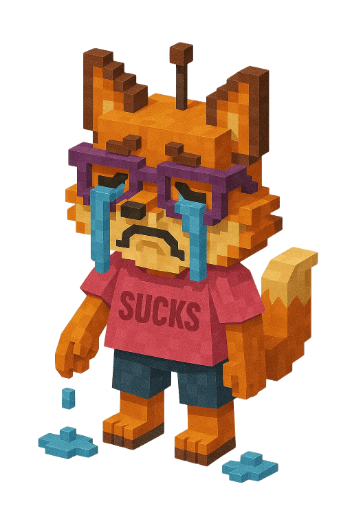 Mascot roast the fox - crying-3D