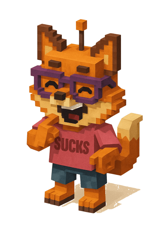 Mascot roast the fox - mocking-3D