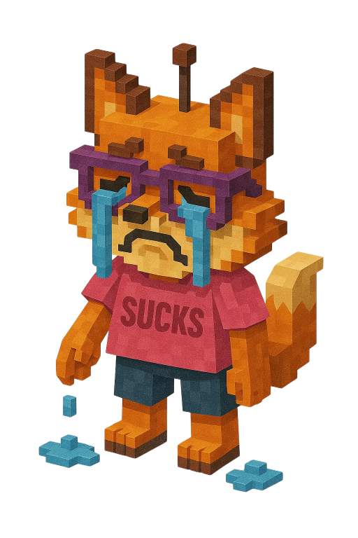 Mascot roast the fox - crying-3D