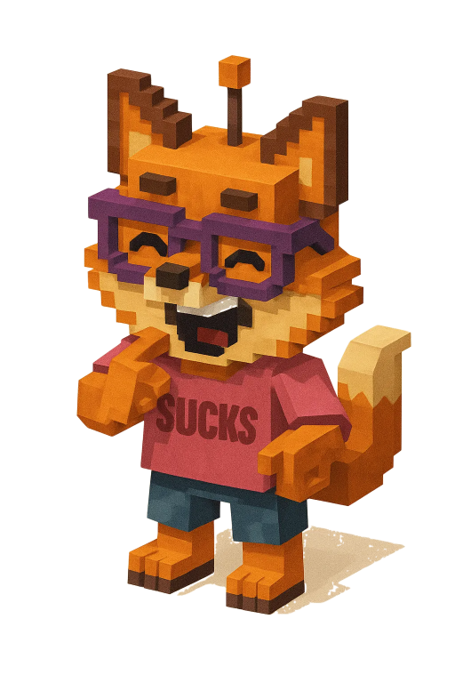 Mascot roast the fox - mocking-3D